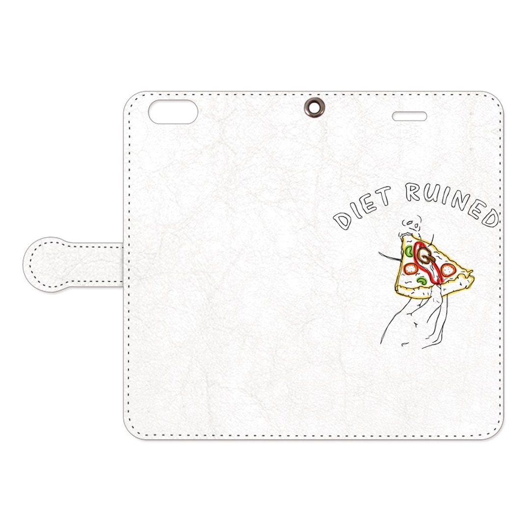 Notebook type iPhone case / Diet ruined 2 - 手机壳/手机套 - 真皮 白色