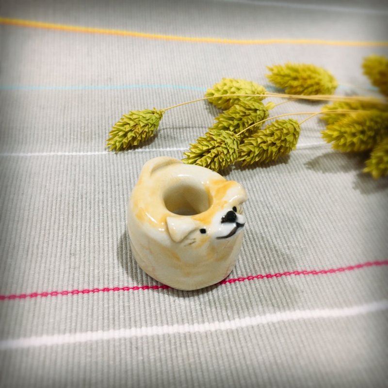 动物造型牙刷架 /Cat circle Toothbrush holder - 摆饰 - 瓷 紫色