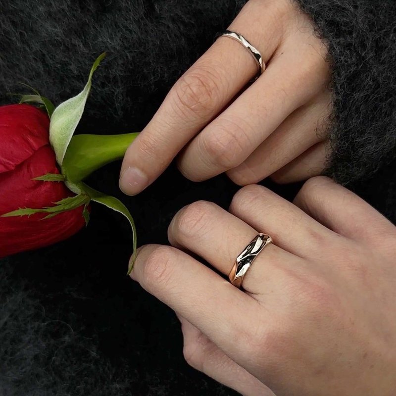 wave对戒 - 戒指 - 纯银 银色