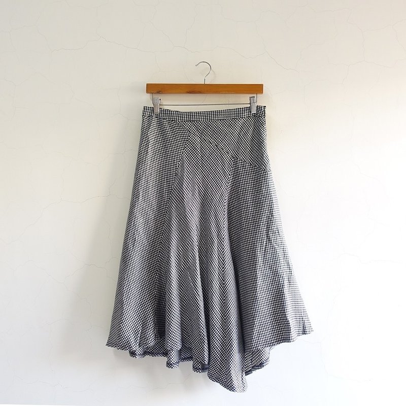 │Slowly│Vintage/毛千鸟格纹古着裙 - 裙子 - 聚酯纤维 多色