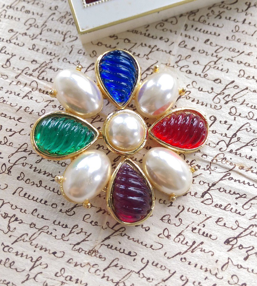 Vintage Jewelry 西洋古董饰品 几何 艺术十字 别针 - 徽章/别针 - 其他材质 金色
