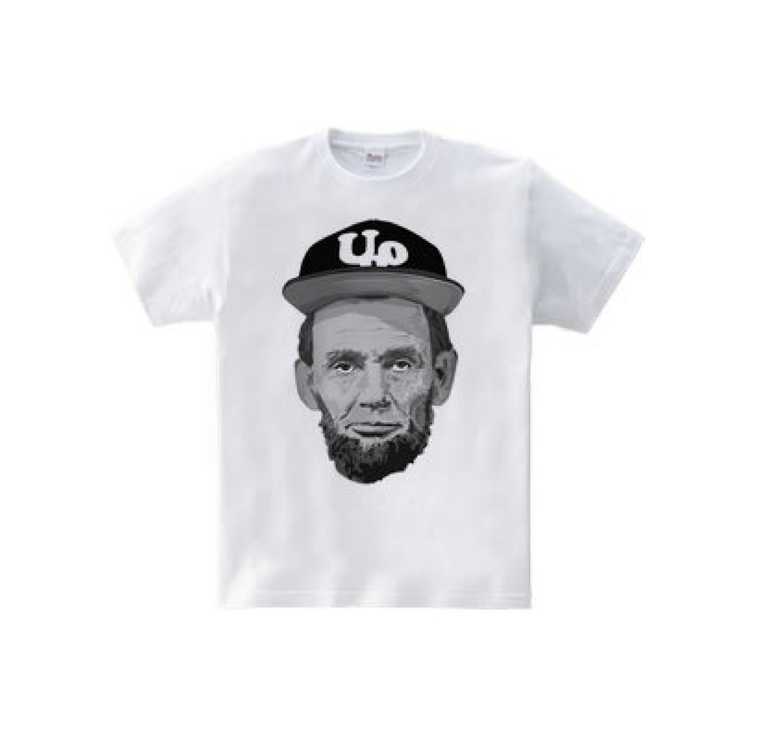 Abraham Lincoln Outdoor (5.6oz T-shirt) - 男装针织衫/毛衣 - 棉．麻 白色