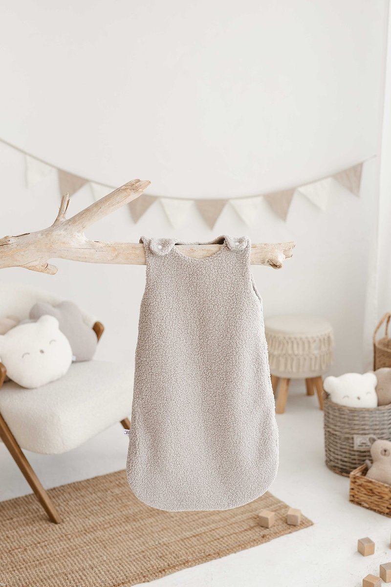 婴儿睡袋，睡袋双层纱布和毛绒| 3 Colo 舒适睡袋 - 婴儿床上用品 - 环保材料 多色