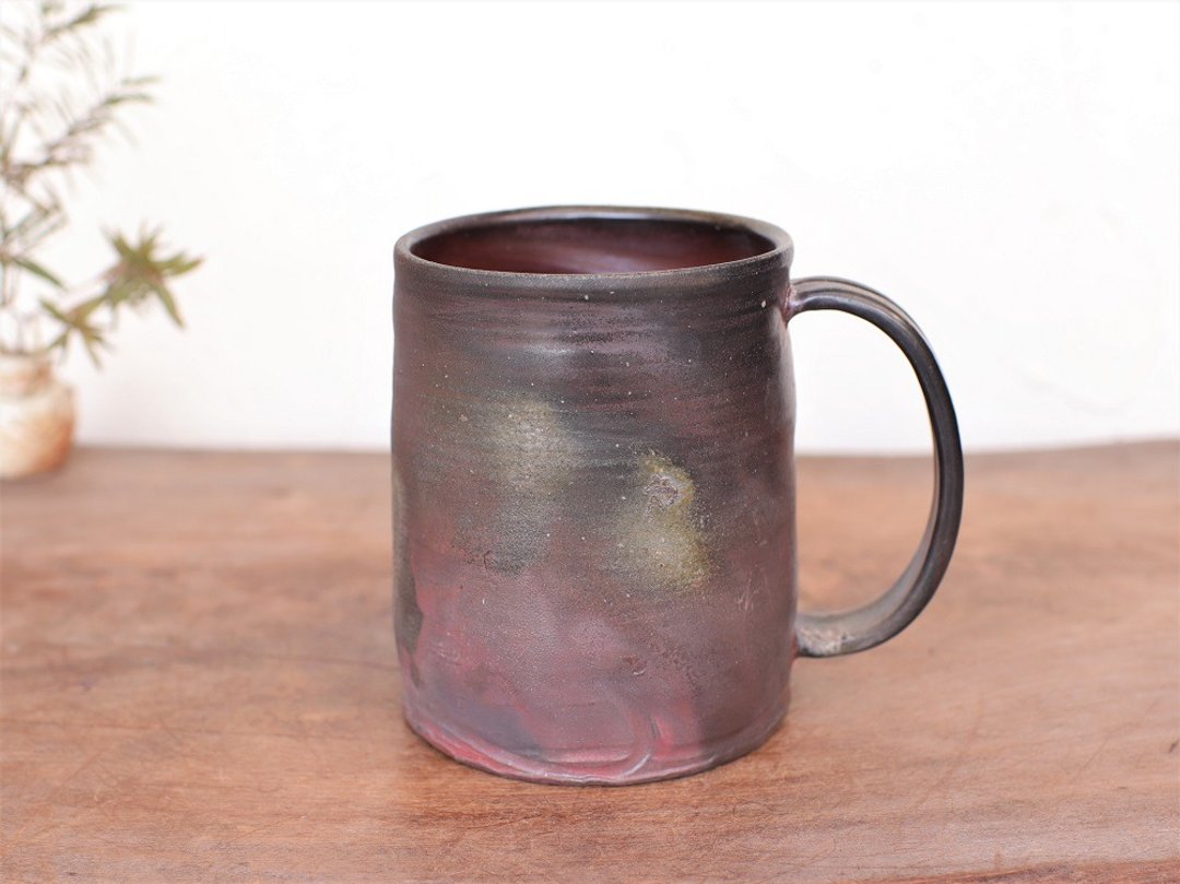 Bizen ware beer mug b5-081 - 咖啡杯/马克杯 - 陶 咖啡色