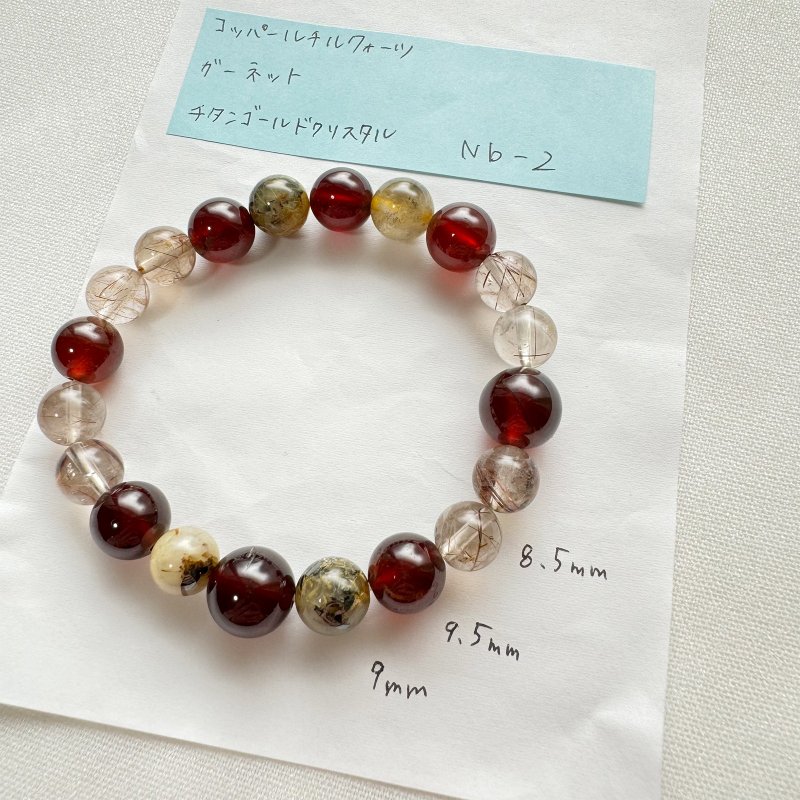 红玛瑙 钛晶 黑金超 天然能量 手作礼物 日本制 水晶手链 - 手链/手环 - 水晶 黄色