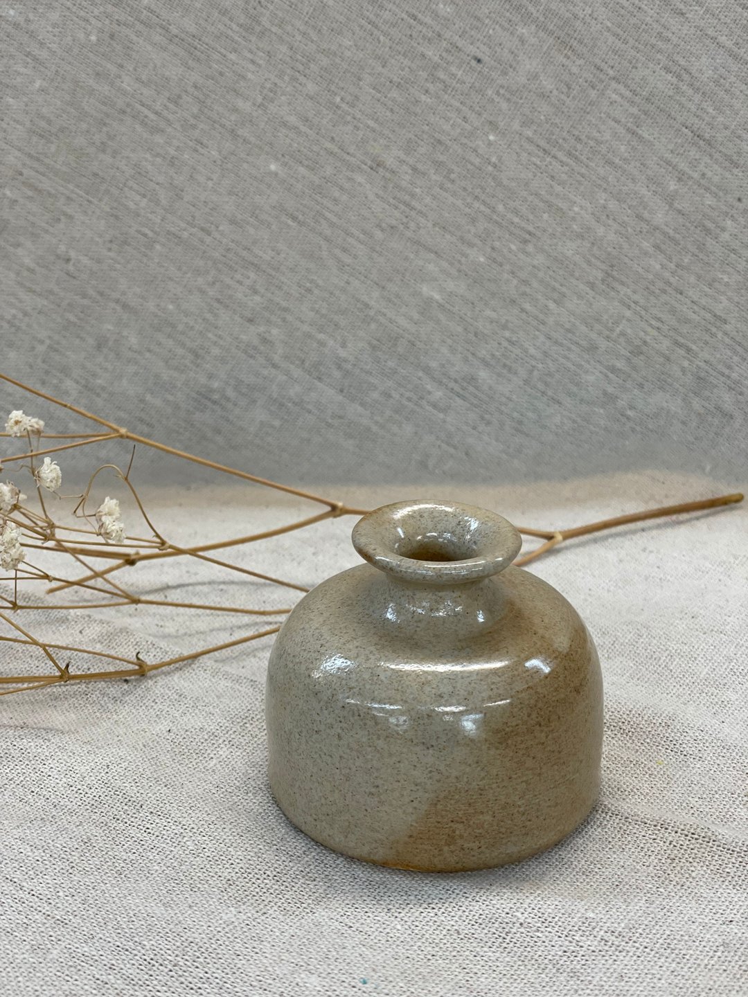 童趣小花器 - 花瓶/陶器 - 陶 卡其色