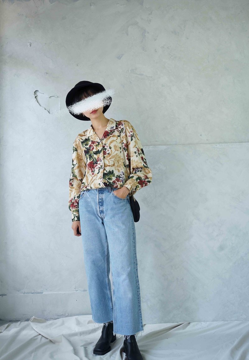 寻宝古着-Levis 501水洗蓝直筒牛仔裤 - 女装长裤 - 棉．麻 蓝色