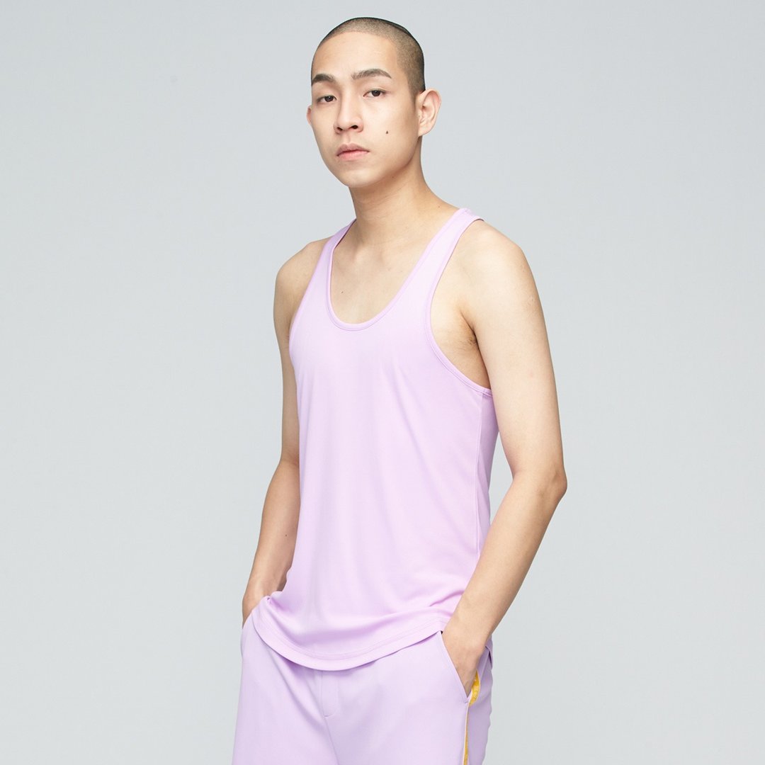 不可退换 /凉感抗菌坦克背心 (男)-翻糖紫 - 男装背心 - 尼龙 紫色