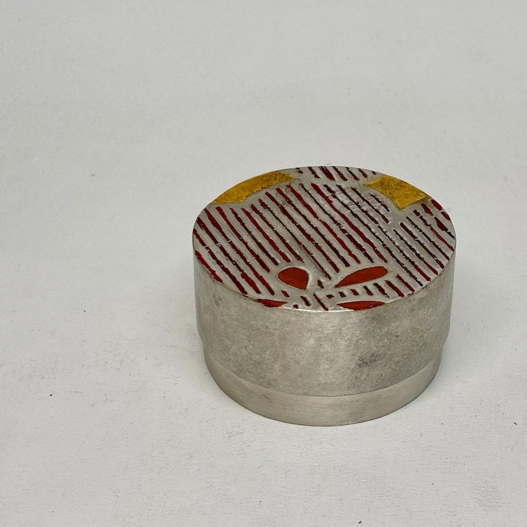 浮光掠影/漆彩圆形纯锡茶罐，茶席之间体验金属工艺的美，欢迎订制 - 茶具/茶杯 - 贵金属 