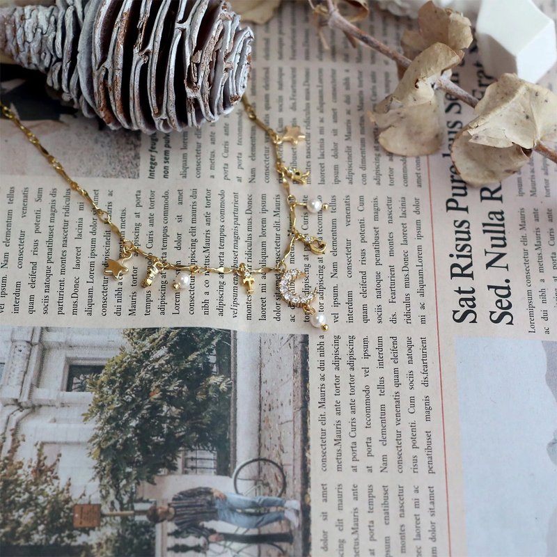 浪漫星空英文字母项链-定制化 - 项链 - 铜/黄铜 金色