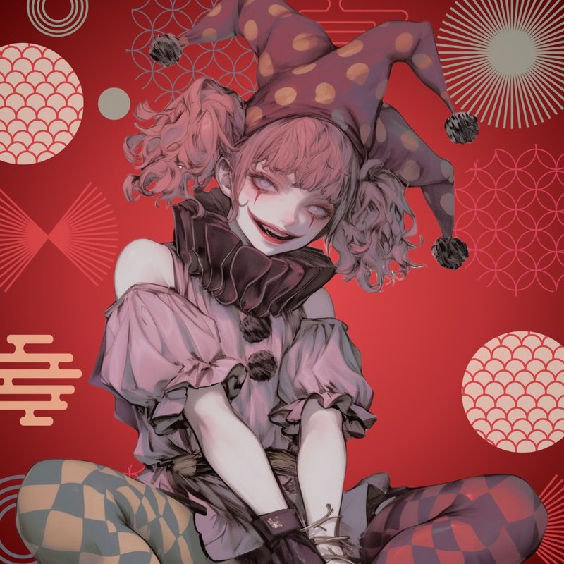 NaChi 原创贴纸【Pierrot JUNA】 - 贴纸 - 纸 红色