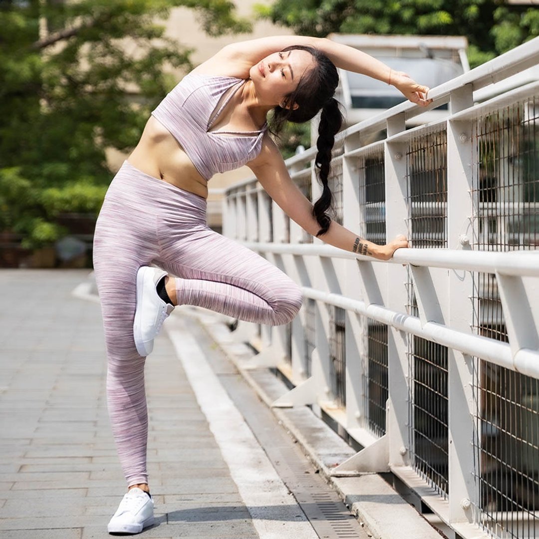 【NAMASTE】Classic Tight II 无接缝雕塑瑜珈裤 - 交织粉 - 女装瑜珈服 - 尼龙 粉红色