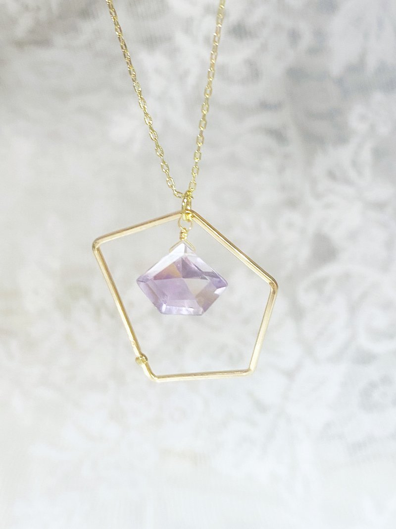 ametrine geometric necklace - 项链 - 半宝石 紫色