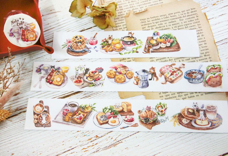 小猫轻食－4cm日本和纸胶带 - 纸胶带 - 纸 多色