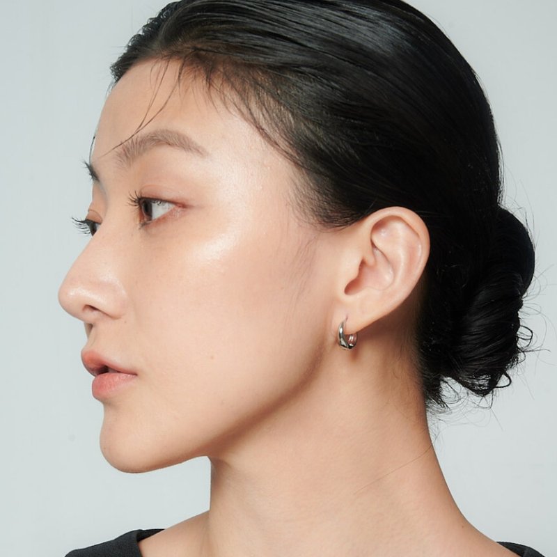 纯粹 抗敏简约耳扣(浅金/银) - 耳环/耳夹 - 不锈钢 金色