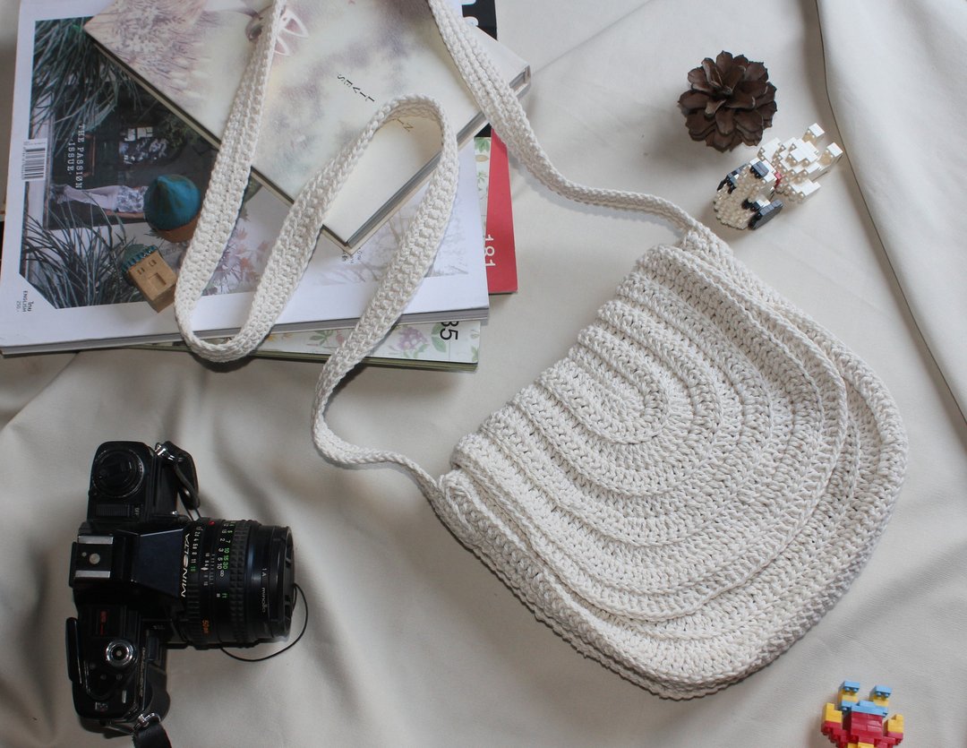 Crossbody Bag ,White Crochet Bag ,Boho Bag ,Shoulder Bag - 侧背包/斜挎包 - 棉 白色