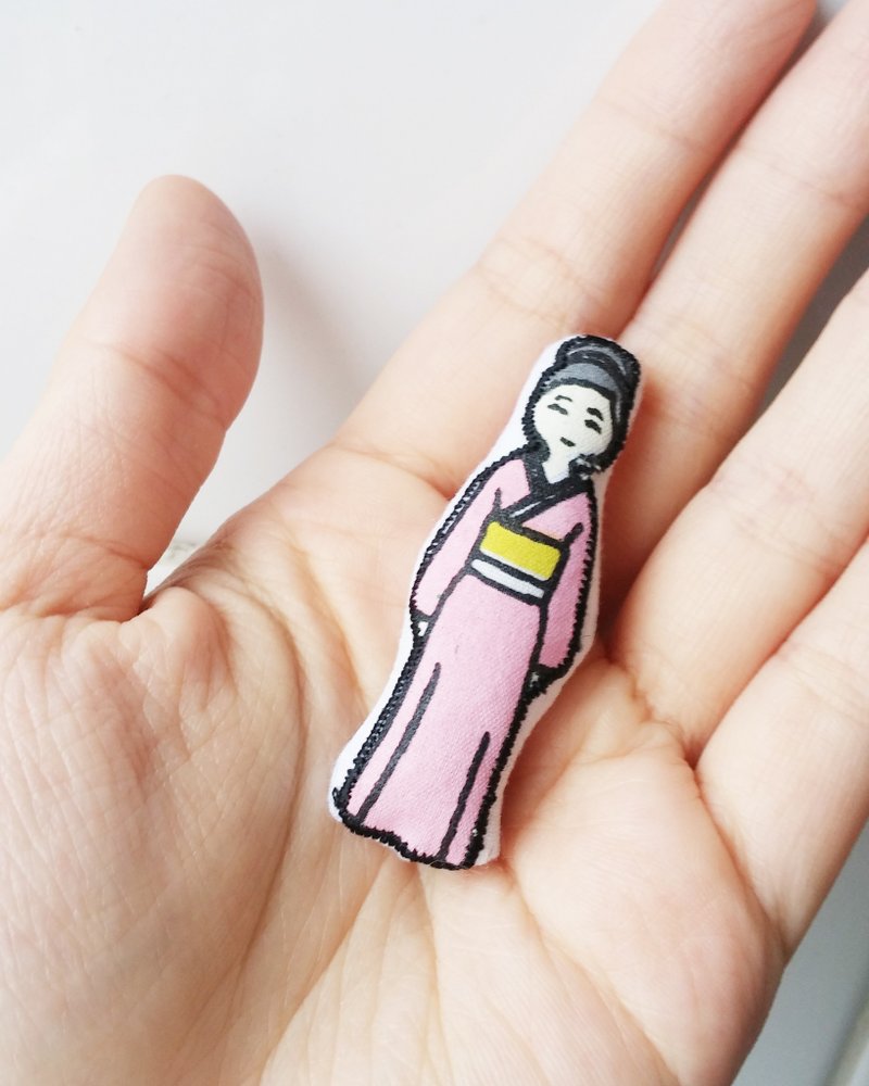 [LineWorkLab]世界各地的人胸针 - 日本人 People Around the World Brooch - Japanese - 胸针 - 其他材质 粉红色