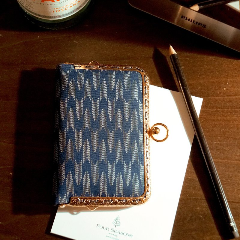 口金票卡夹 / 卡片收纳 / 信用卡包 - 箭矢矢羽 - 零钱包 - 棉．麻 蓝色