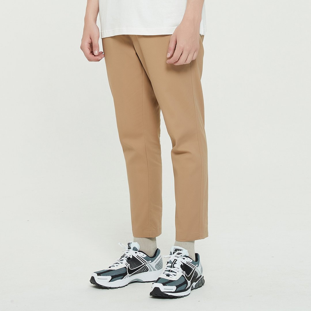 轻薄修身长裤 Slim Chino Pants/简约/素色/情侣服/长裤/九分裤 - 男士长裤 - 棉 卡其色