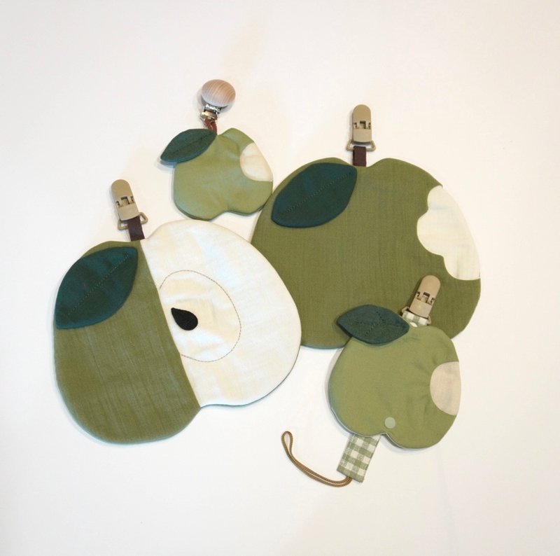 【 Laukku.u 】苹果系列。青苹果 - 平安符/符袋 - 棉．麻 绿色