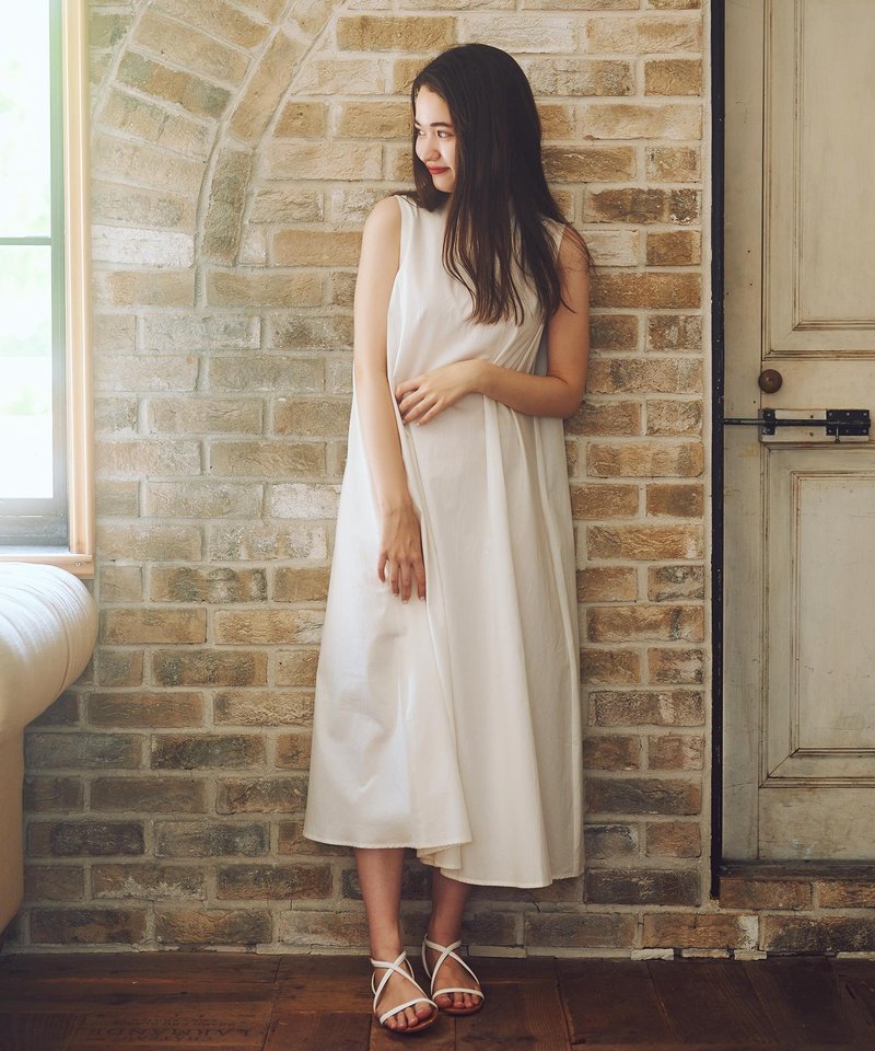 Tina x mimi toujours / one-piece dress cotton tent line - 洋装/连衣裙 - 棉．麻 多色