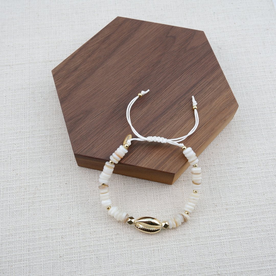Chip shell and Sea shell Bracelet - 手链/手环 - 贝壳 白色