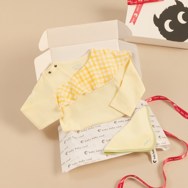 定制化姓名 新生儿礼物 Twilight荷叶包屁衣 弥月礼 - 包屁衣/连体衣 - 棉．麻 黄色