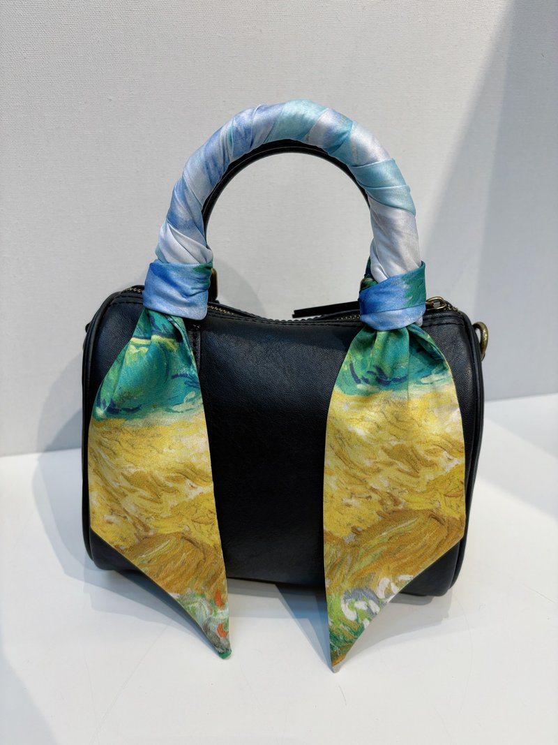 Re-Re Twilly瑰莉丝质丝巾—油画系列 - 丝巾 - 丝．绢 蓝色