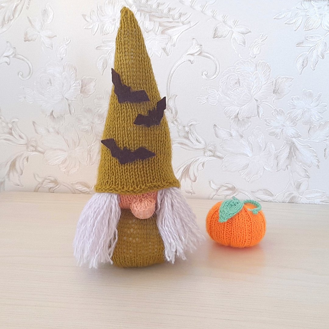 Helloween gnome knitting pattern, Helloween home decor, Knit gnome pattern - 线上课程/教学影片 - 其他材质 