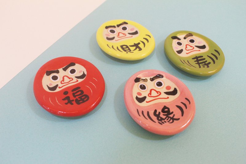 情人节生日礼物首选 不倒翁祈福筷架 小碟子 一组4个  含盒装 - 花瓶/陶器 - 陶 多色