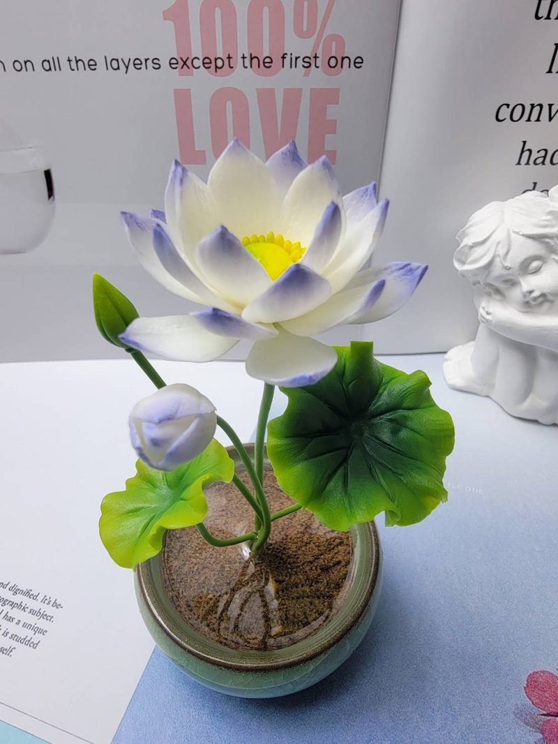冷瓷土/黏土花艺-荷花小盆栽/送礼 - 植栽/盆栽 - 粘土 