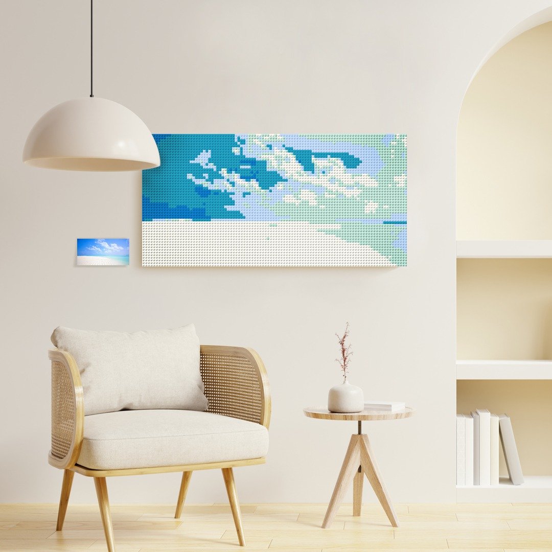 【定制 • 旅行】居家装饰 - 空间大型尺寸积木挂画 40 x 80 cm - 海报/装饰画/版画 - 塑料 白色