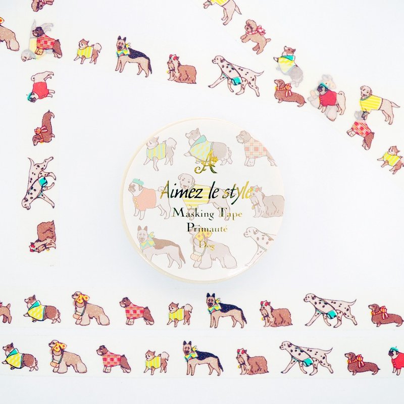 Aimez le style纸胶带-小狗<A03737> - 纸胶带 - 纸 多色