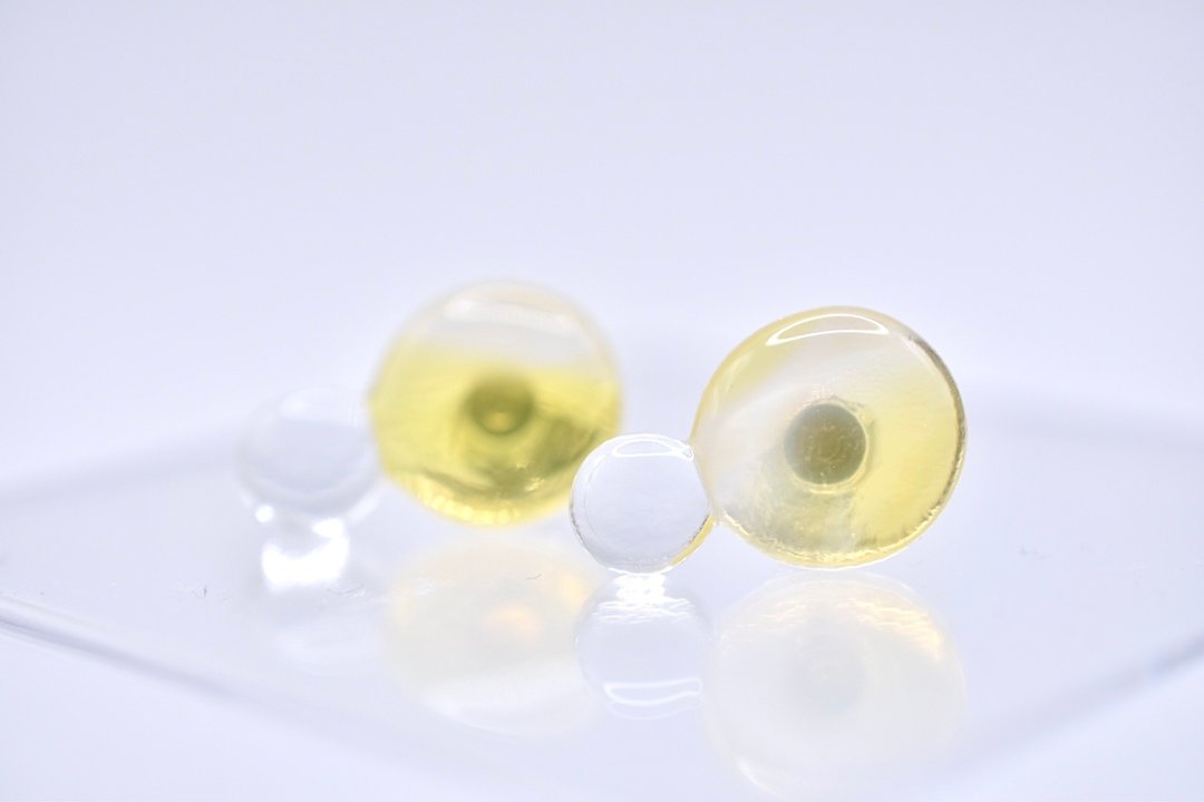 Cell耳针黄 - 耳环/耳夹 - 玻璃 黄色