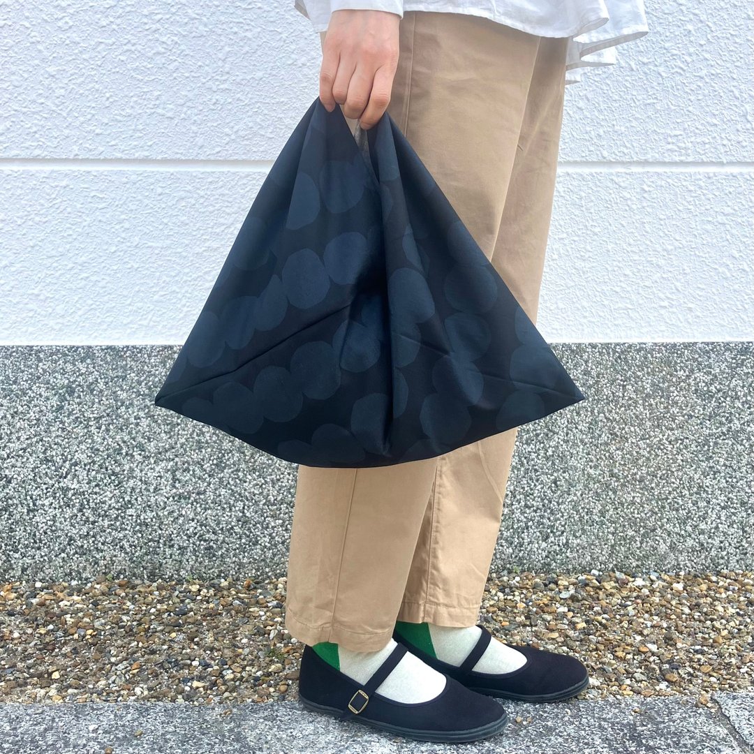 手提袋 吾妻袋 圆点连绵 黑色 M - 手提包/手提袋 - 棉 黑色
