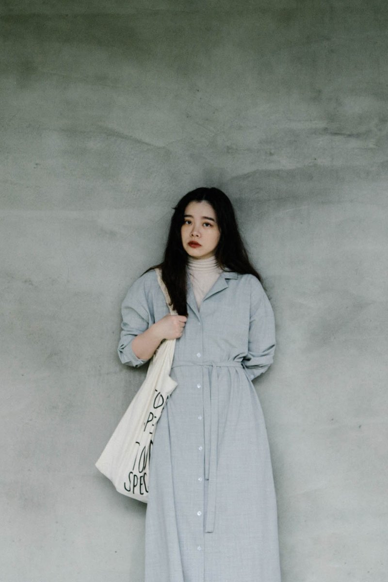 杏灰罩衫洋装 - 女装休闲/机能外套 - 其他材质 灰色