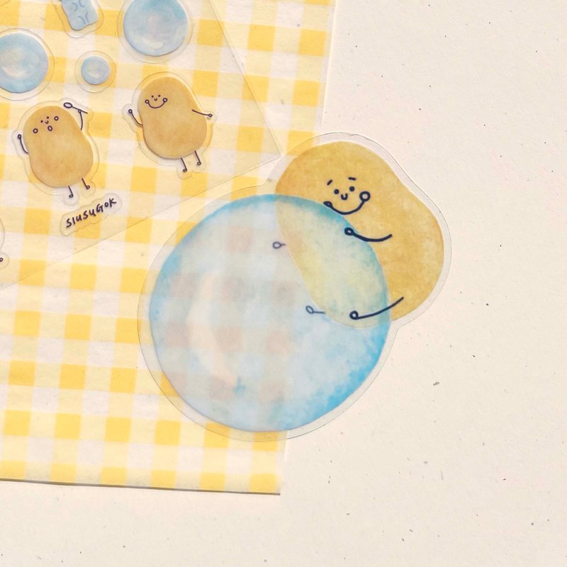 小薯静电贴－烦恼变泡泡 - 贴纸 - 塑料 蓝色