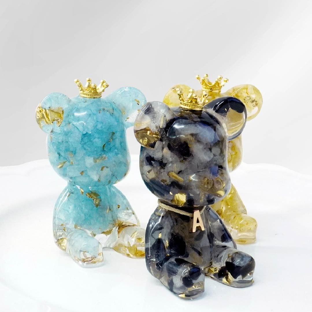 【Hourrae荷莱】定制化礼物 招财好运晶熊 英语字母 水晶摆件 - 摆饰 - 水晶 多色