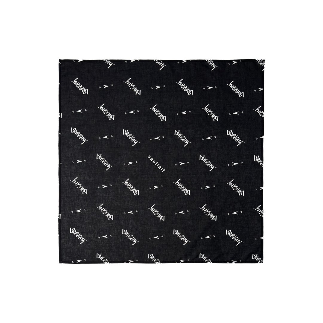 saeflait Headscarf / Pattern - 手帕/方巾 - 棉．麻 黑色