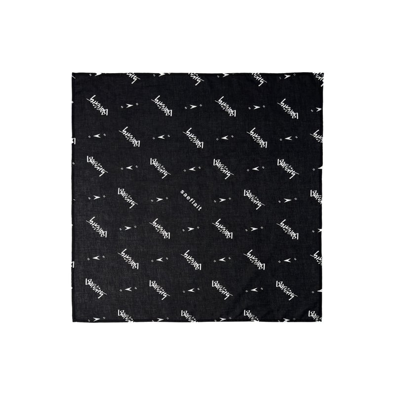 saeflait Headscarf / Pattern - 手帕/方巾 - 棉．麻 黑色