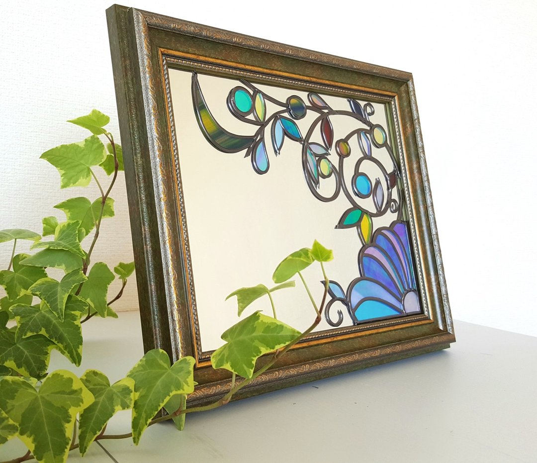 Desktop / wall hanging fountain mirror "Winter Flower" - 其他 - 玻璃 多色
