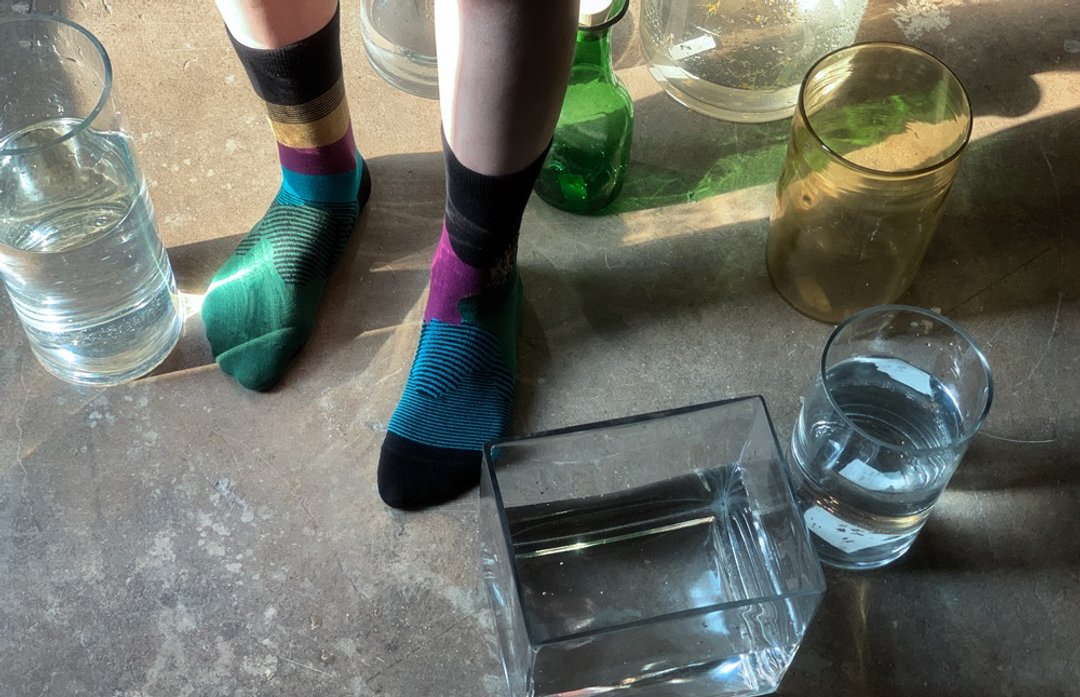 socks_moonshadow / irregular / socks / stripes - 袜子 - 棉 紫色