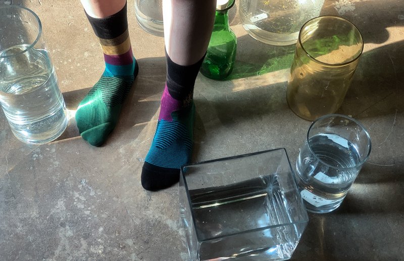 socks_moonshadow / irregular / socks / stripes - 袜子 - 棉 紫色