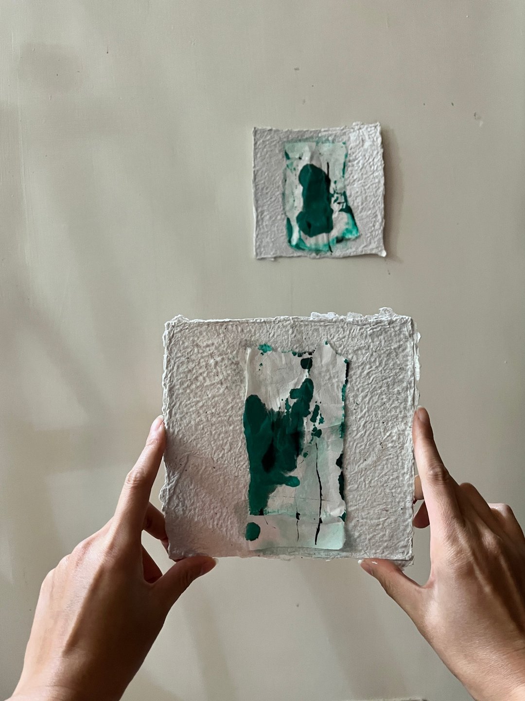延长寿命 回收纸上混合媒材艺术作品二件组 - 海报/装饰画/版画 - 其他材质 