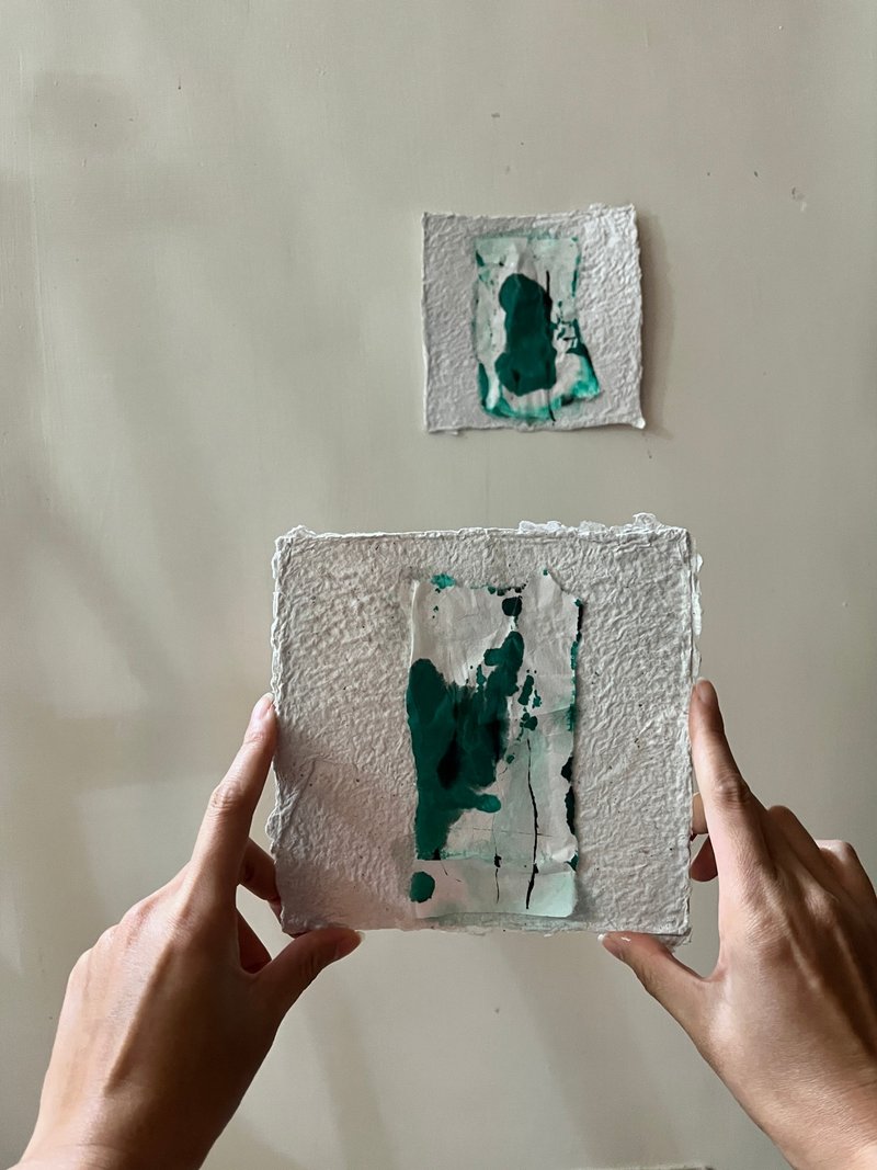 延长寿命 回收纸上混合媒材艺术作品二件组 - 海报/装饰画/版画 - 其他材质 