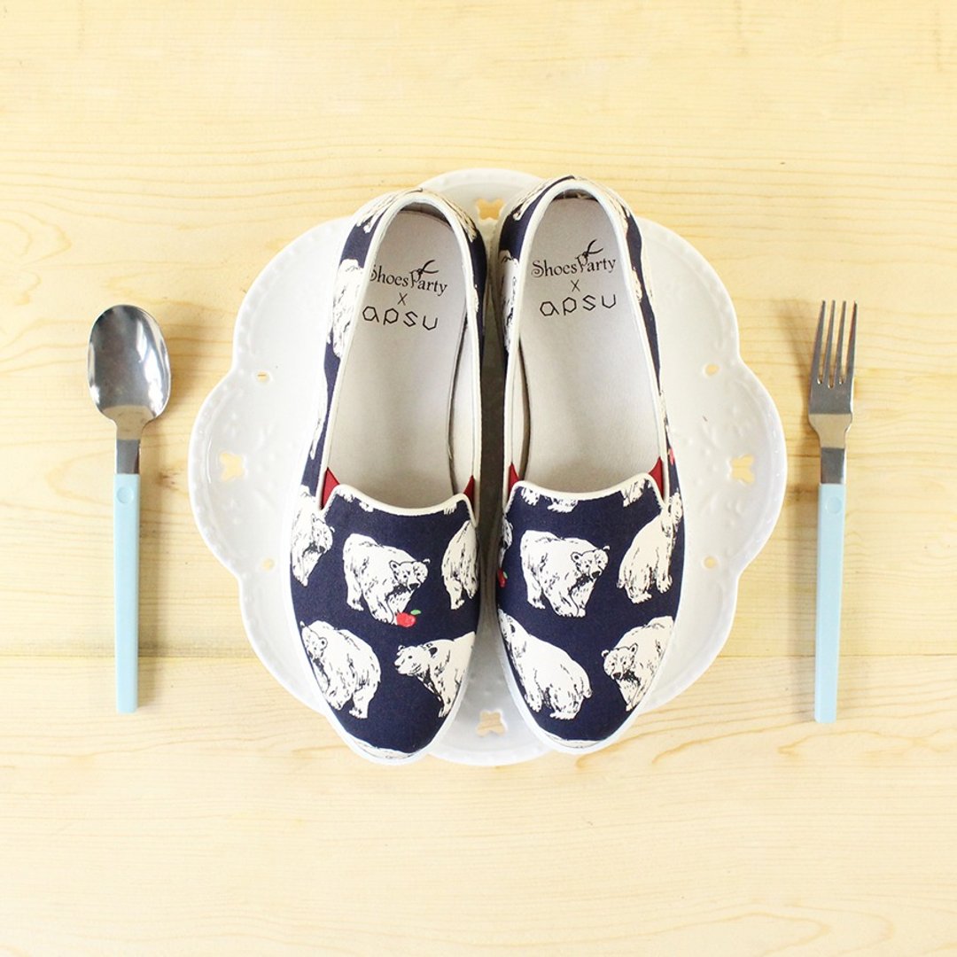 Shoes Party 白熊肚子饿厚底休闲鞋/手工订制/日本布料 - 女款休闲鞋 - 其他材质 