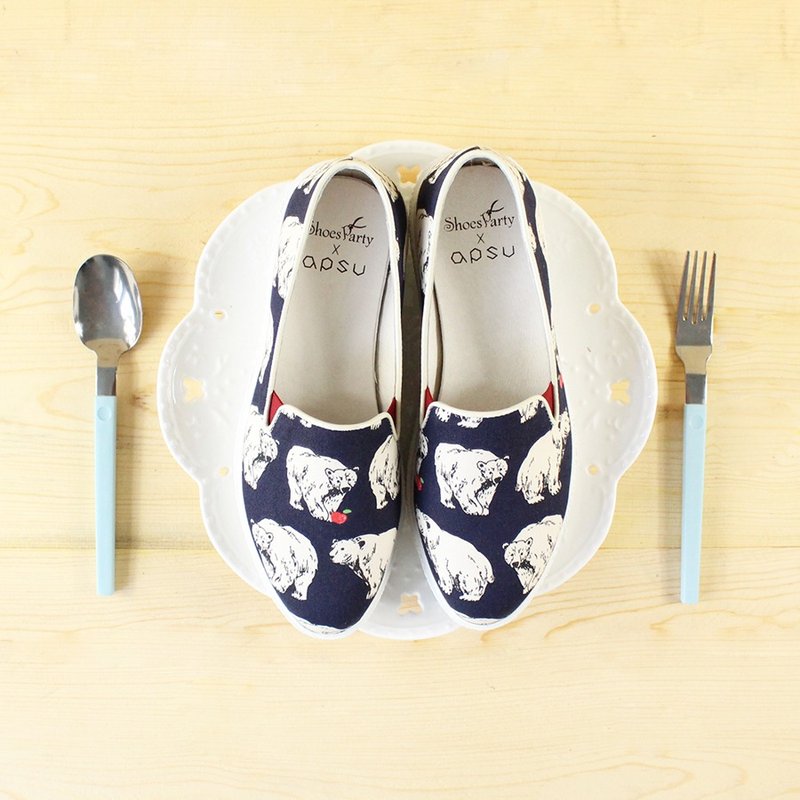 Shoes Party 白熊肚子饿厚底休闲鞋/手工订制/日本布料 - 女款休闲鞋 - 其他材质 