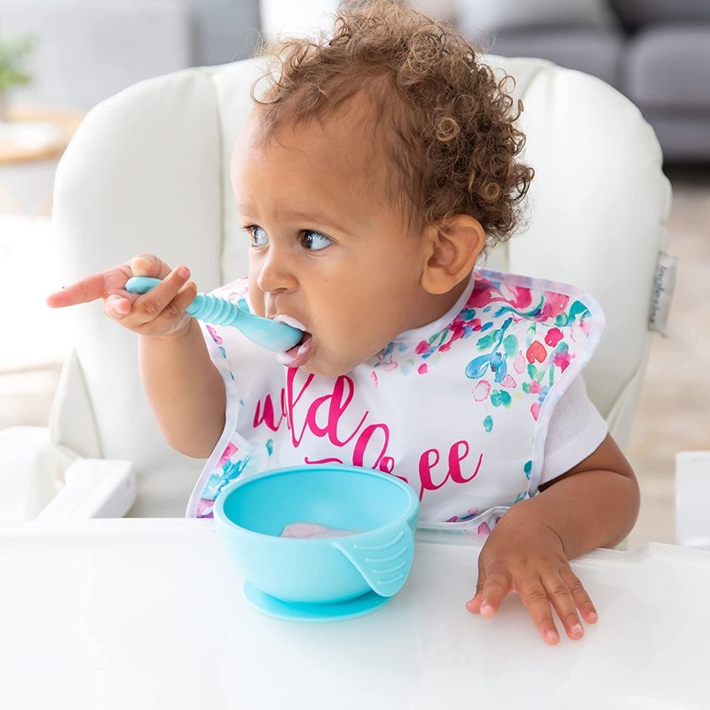 Bumkins 宝宝硅胶餐碗组(水蓝) - 儿童餐具/餐盘 - 其他材质 