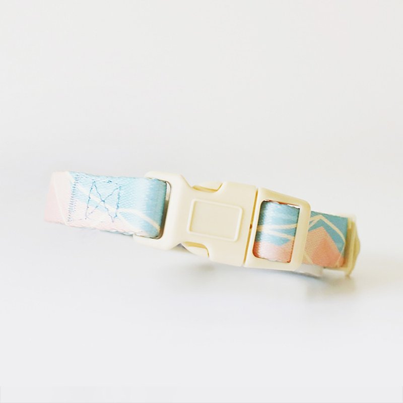 毛星系  - 水晶山脉  粉蓝款 狗项圈 - 项圈/牵绳 - 其他人造纤维 粉红色