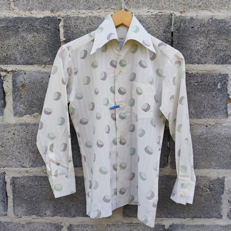 日牌 Ve’s Wear 绅士圆点印花衬衫 - 男装衬衫 - 棉．麻 白色